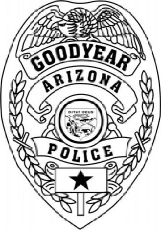 LASER ENGRAVING GOODYEAR ARIZONA POLICE DEPARTMENT BADGE.